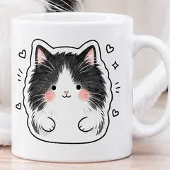 Le mug qui porte le portrait du chat