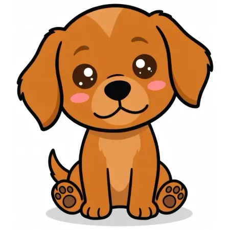 Un chiot dessiné en style Cartoon